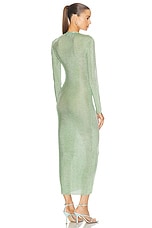 SER.O.YA Phyllis Metallic Knit Cardigan Dress in Sage, view 3, click to view large image.