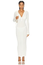 SER.O.YA Azula Rib Knit Maxi Dress in Porcelain, view 1, click to view large image.