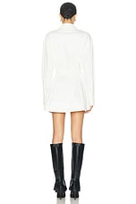 SER.O.YA Posh Poplin Shirt Dress in White, view 3, click to view large image.