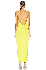 SER.O.YA Celino Silk Dress in Neon Lime, view 4, click to view large image.