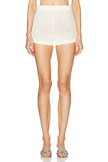 SER.O.YA Nerina Crochet Hot Short in Porcelain, view 1, click to view large image.