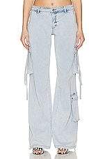 SER.O.YA Samira Low Rise Cargo Pant in Skylight, view 1, click to view large image.