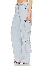 SER.O.YA Samira Low Rise Cargo Pant in Skylight, view 3, click to view large image.