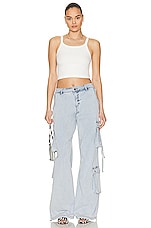SER.O.YA Samira Low Rise Cargo Pant in Skylight, view 5, click to view large image.