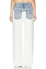 SER.O.YA Chani Pant in White & Coastline, view 3, click to view large image.