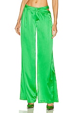 SER.O.YA Zarri Silk Pant in Kelly Green, view 1, click to view large image.