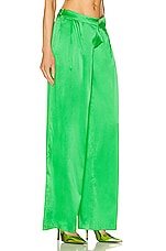SER.O.YA Zarri Silk Pant in Kelly Green, view 2, click to view large image.