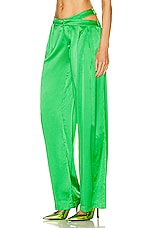 SER.O.YA Zarri Silk Pant in Kelly Green, view 3, click to view large image.
