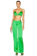 SER.O.YA Zarri Silk Pant in Kelly Green, view 5, click to view large image.