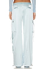 SER.O.YA Lai Satin Cargo Pant in Light Blue, view 4, click to view large image.