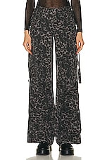 SER.O.YA Jane Cargo Pant in Grey Leopard, view 1, click to view large image.
