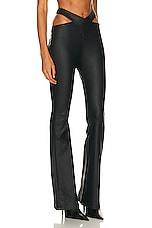 SER.O.YA Sloane Pant in Coated Black, view 2, click to view large image.