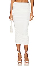 SER.O.YA Julia Midi Skirt in White, view 1, click to view large image.