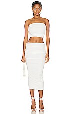 SER.O.YA Julia Midi Skirt in White, view 4, click to view large image.
