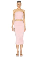 SER.O.YA Julia Midi Skirt in Powder Pink, view 4, click to view large image.