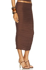 SER.O.YA Pia Mesh Midi Skirt in Coconut, view 3, click to view large image.