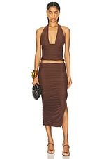 SER.O.YA Pia Mesh Midi Skirt in Coconut, view 5, click to view large image.
