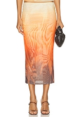 SER.O.YA Nia Mesh Midi Skirt in Sunset Palm, view 1, click to view large image.