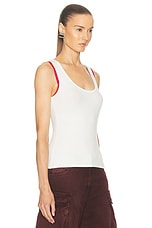 SER.O.YA Ripton Ribbed Tank Top in White, view 2, click to view large image.