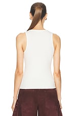 SER.O.YA Ripton Ribbed Tank Top in White, view 3, click to view large image.