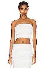 SER.O.YA Penny Strapless Top in White, view 1, click to view large image.