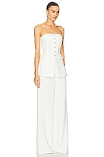 self-portrait Bandeau Crepe Jumpsuit in White, view 2, click to view large image.