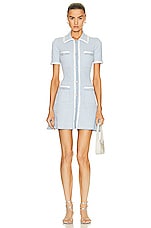 self-portrait Blue Lurex Knitted Mini Dress in Blue | FWRD
