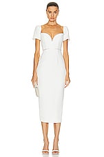 self-portrait Diamante Bow Midi Dress in White, view 1, click to view large image.