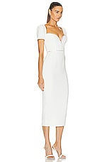 self-portrait Diamante Bow Midi Dress in White, view 2, click to view large image.