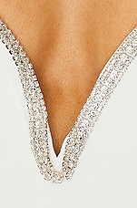 self-portrait Diamante Bow Midi Dress in White, view 4, click to view large image.