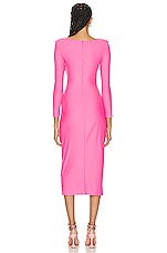 self-portrait Jersey Midi Dress in Pink, view 3, click to view large image.
