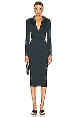 self-portrait Knit Midi Dress in Grey | FWRD self-portrait Knit Midi Dress in Grey | FWRD