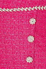 self-portrait Boucle Mini Dress in Fuchsia, view 5, click to view large image.