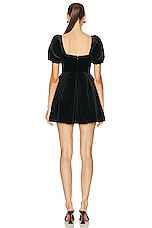 self-portrait Velvet Sweetheart Mini Dress in Black, view 3, click to view large image.