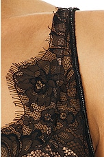 self-portrait Lace Satin Maxi Dress in Black, view 4, click to view large image.