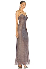 self-portrait Rhinestone Maxi Dress in Green, view 2, click to view large image.