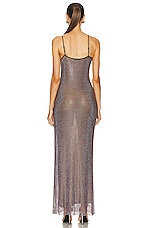 self-portrait Rhinestone Maxi Dress in Green, view 3, click to view large image.