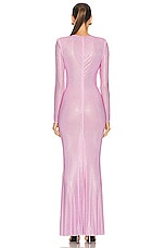 self-portrait Rhinestone Mesh Maxi Dress in Pink, view 4, click to view large image.