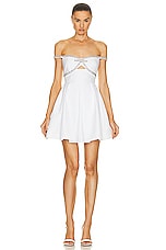 self-portrait Textured Diamante Mini Dress in White, view 1, click to view large image.