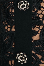 self-portrait Lace Open Neck Mini Dress in Black, view 4, click to view large image.