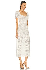 self-portrait Cord Lace Midi Dress in Cream, view 2, click to view large image.