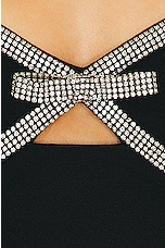 self-portrait Diamante Bow Midi Dress in Black, view 4, click to view large image.