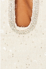 self-portrait Sequin Boucle Midi Dress in Cream, view 4, click to view large image.