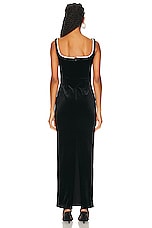 self-portrait Velvet Maxi Dress in Black, view 3, click to view large image.