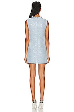 self-portrait Sequin Boucle Mini Dress in Blue, view 3, click to view large image.