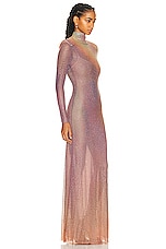 self-portrait Printed Rhinestone Maxi Dress in Iridescent, view 2, click to view large image.