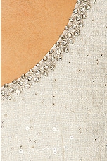self-portrait Boucle Cut Out Mini Dress in Cream, view 4, click to view large image.