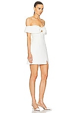 self-portrait Crepe Bow Mini Dress in White, view 2, click to view large image.