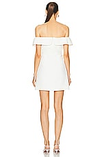 self-portrait Crepe Bow Mini Dress in White, view 4, click to view large image.