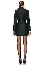 self-portrait Taffeta Tailored Mini Dress in Black, view 3, click to view large image.